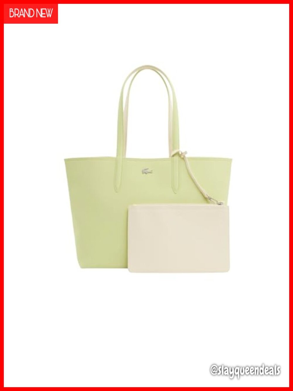 Reversible PVC Tote Bag with Detachable Pouch Fits 15 inch Laptop